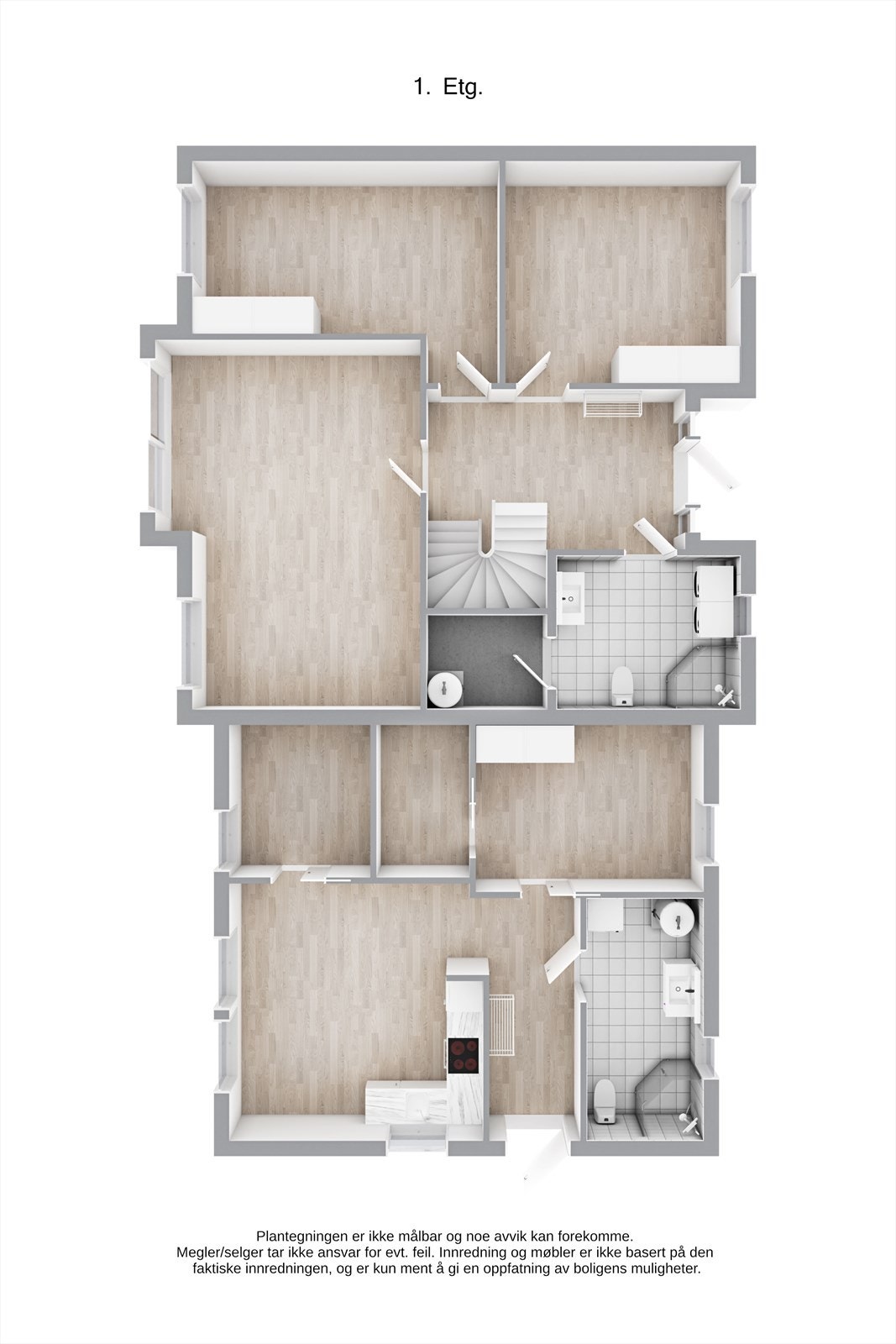 Planskisse 3D - 1. etasje Galleribilde