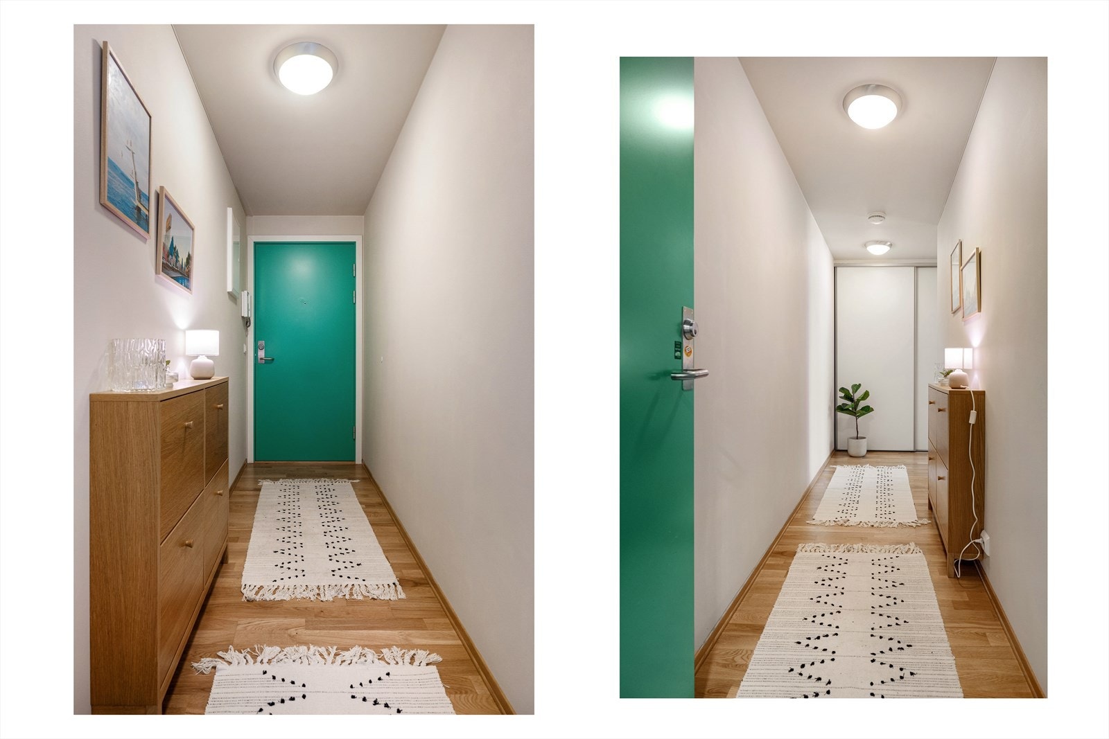 Velkommen inn! i gangen er det god plass til oppbevaring av sko og yttertøy. Galleribilde