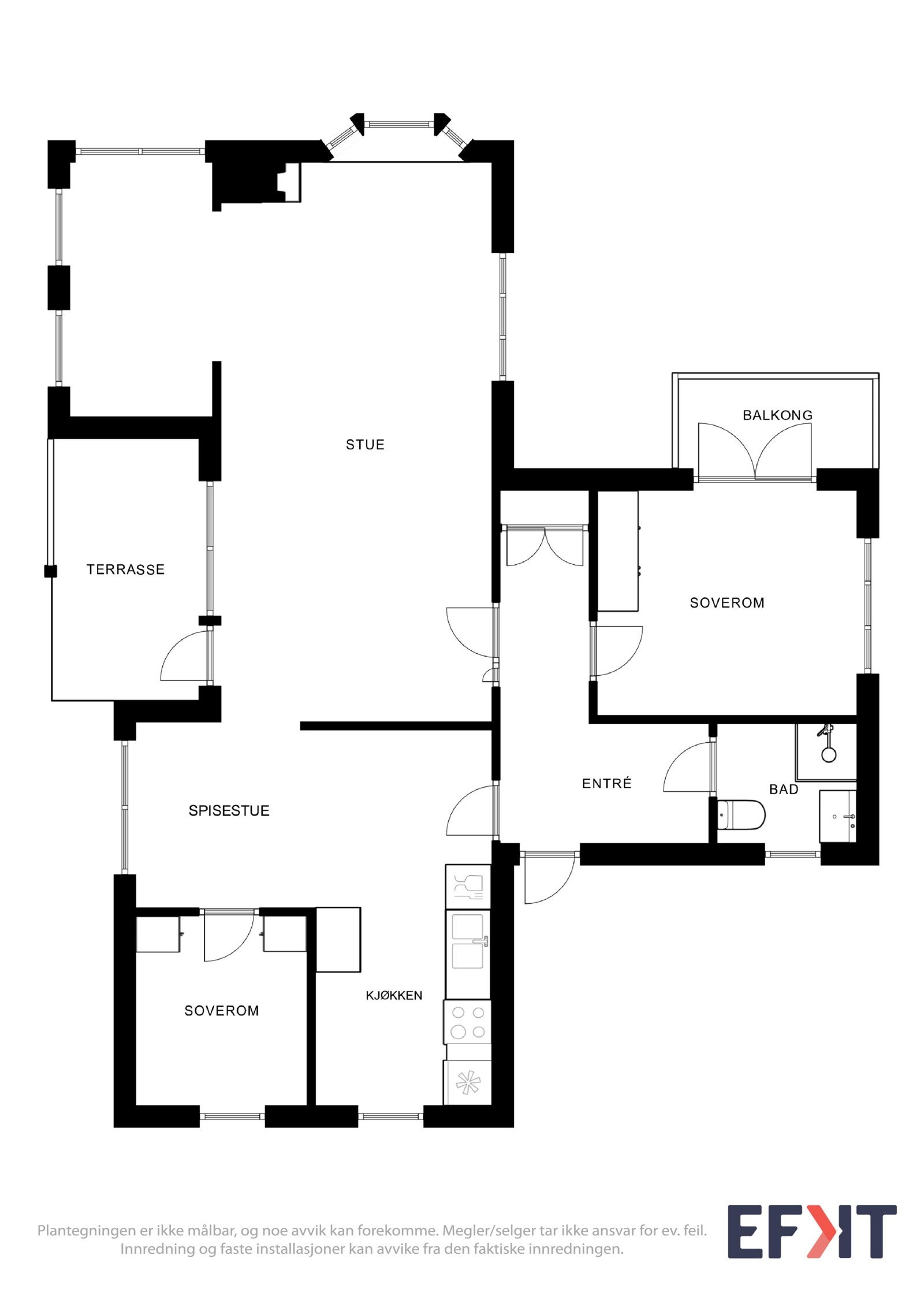 Plantegning 1. etasje Galleribilde