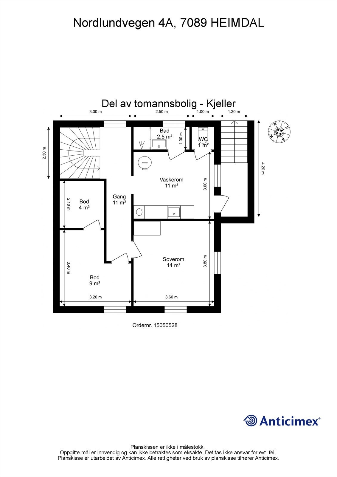 Planskisse kjeller. Galleribilde