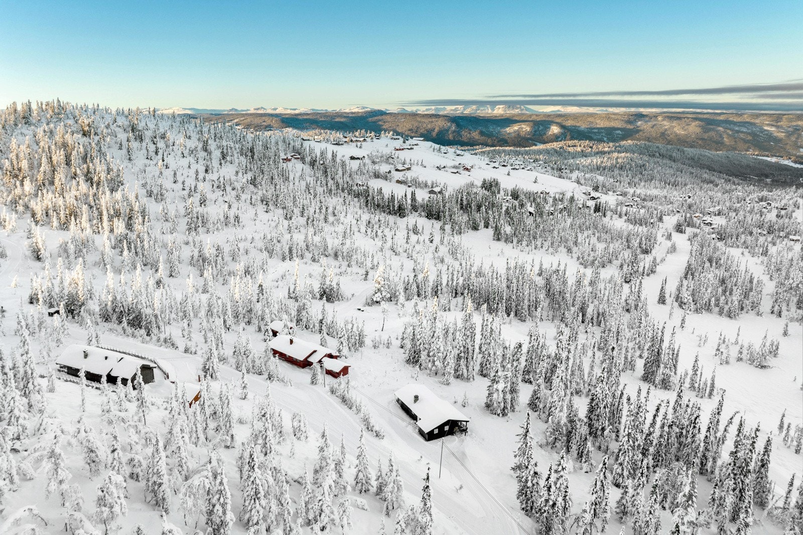 Nærmeste skiløype, som går mot snaufjellet, går få meter fra hytteveggen. Galleribilde