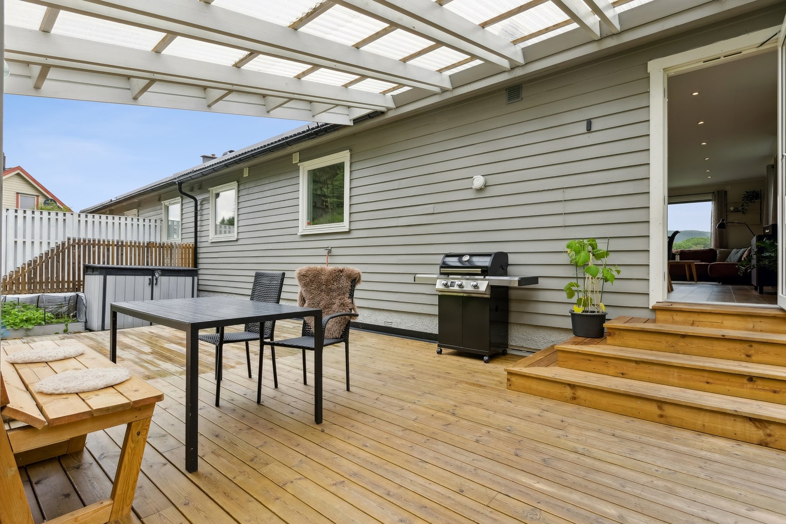 Her kan man enkelt innrede med ønsket utemøblement. Galleribilde