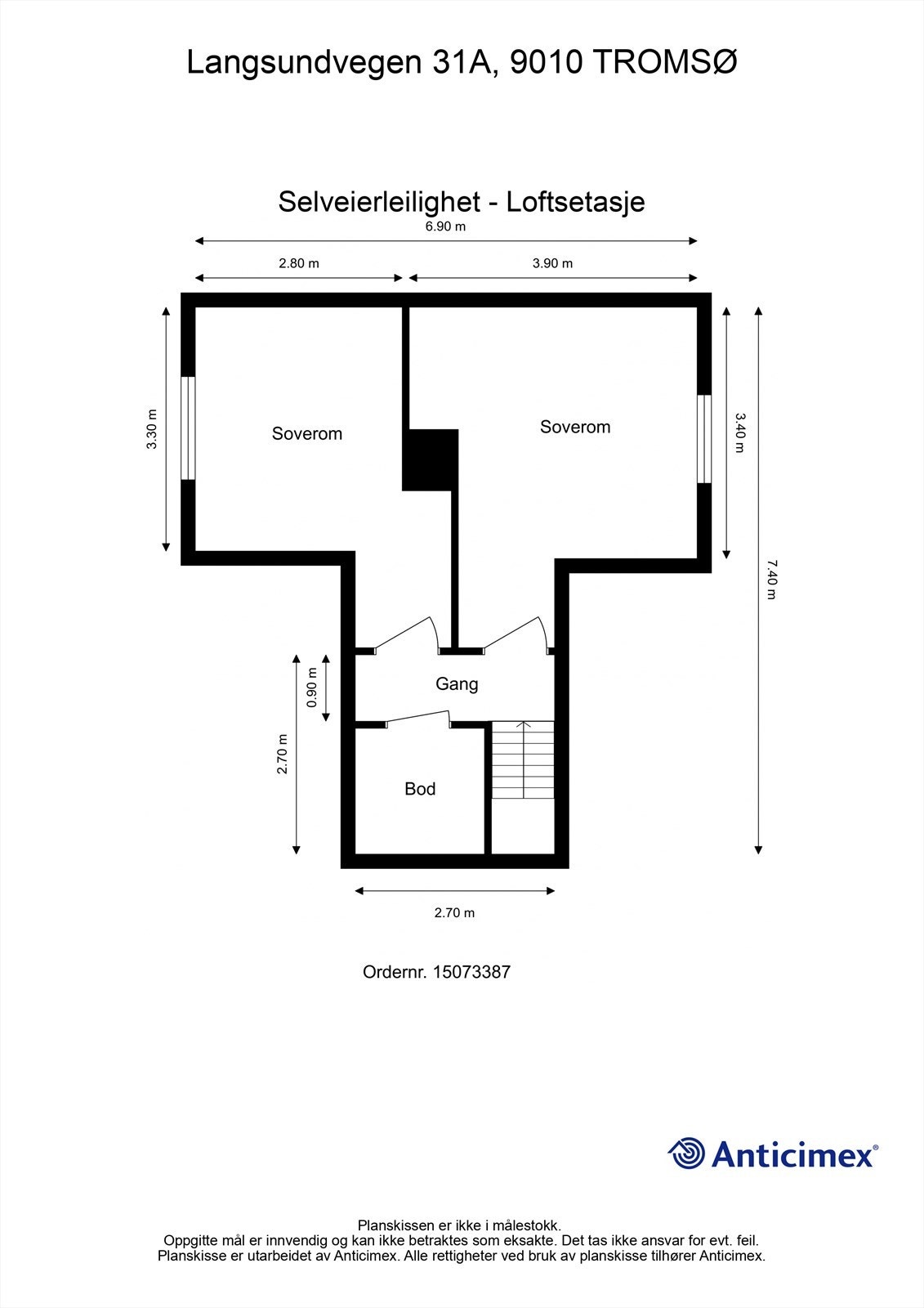 Plantegning tredje etasje Galleribilde