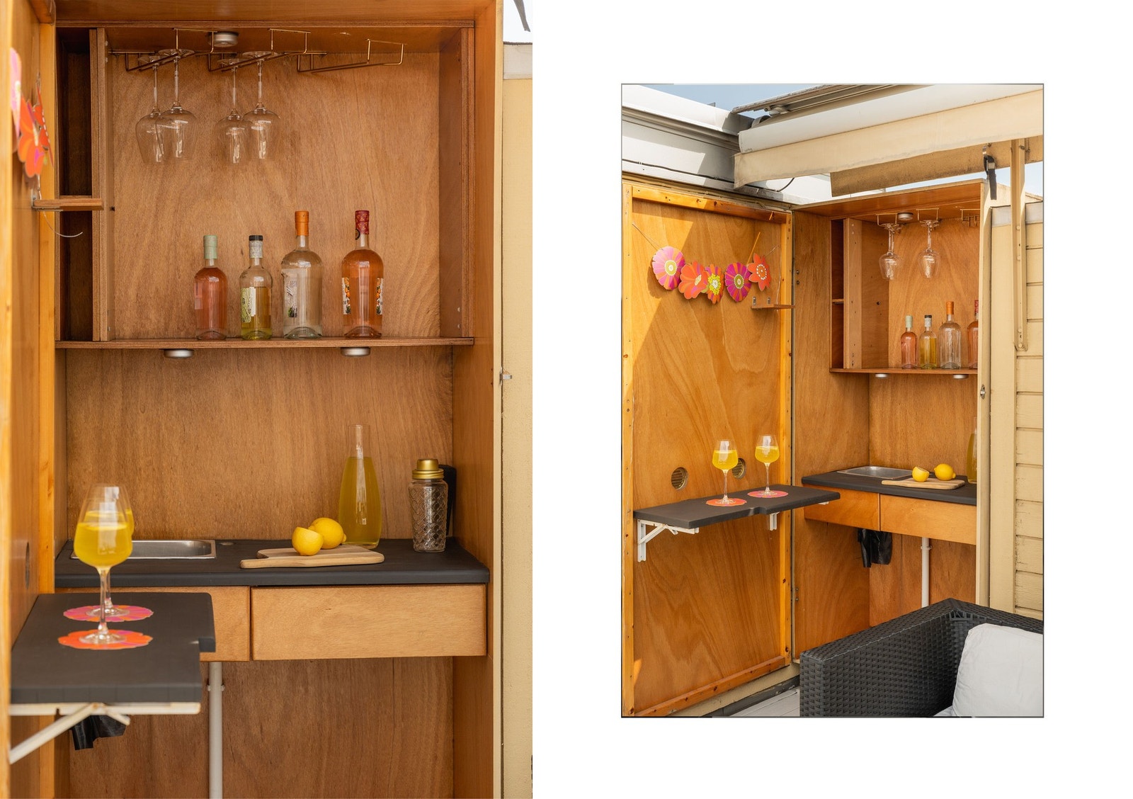 På takterrassen er det lagt til rette for sosiale lag, blant annet med denne innebygde barløsningen. Galleribilde