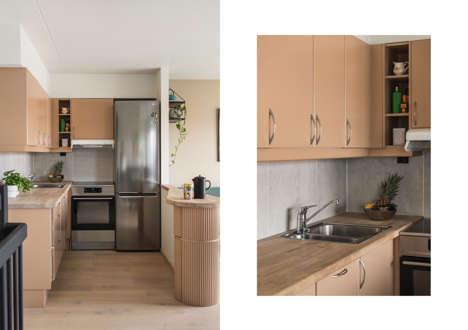 Kjøkkenet ble overflatebehandlet i 2024. Galleribilde