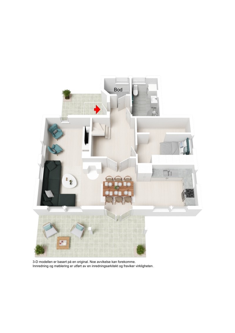 3D Plantegning - 1. Etasje Galleribilde