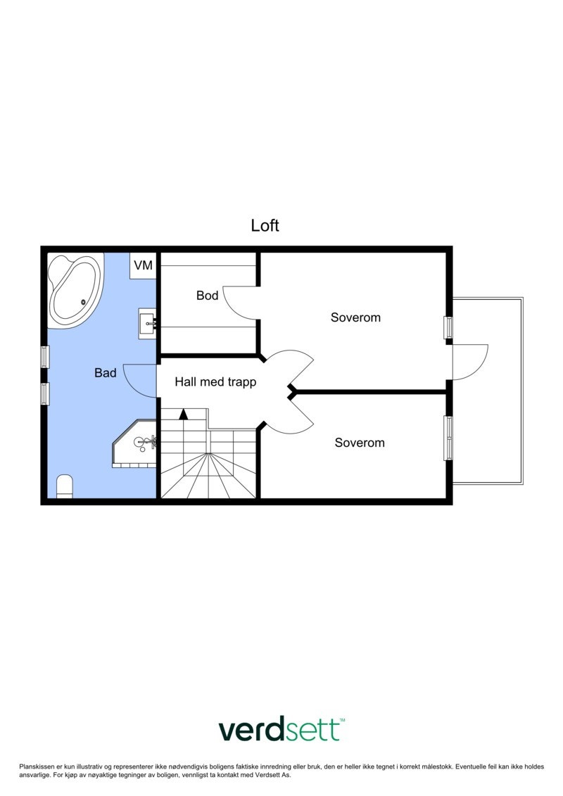 2D - Plantegning loft etasje Galleribilde