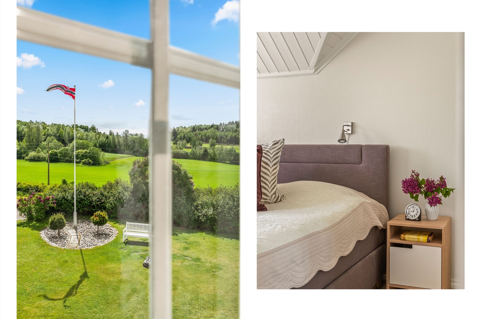 Koselig utsyn fra soverommet. Tenk å våkne til denne idyllen? Galleribilde