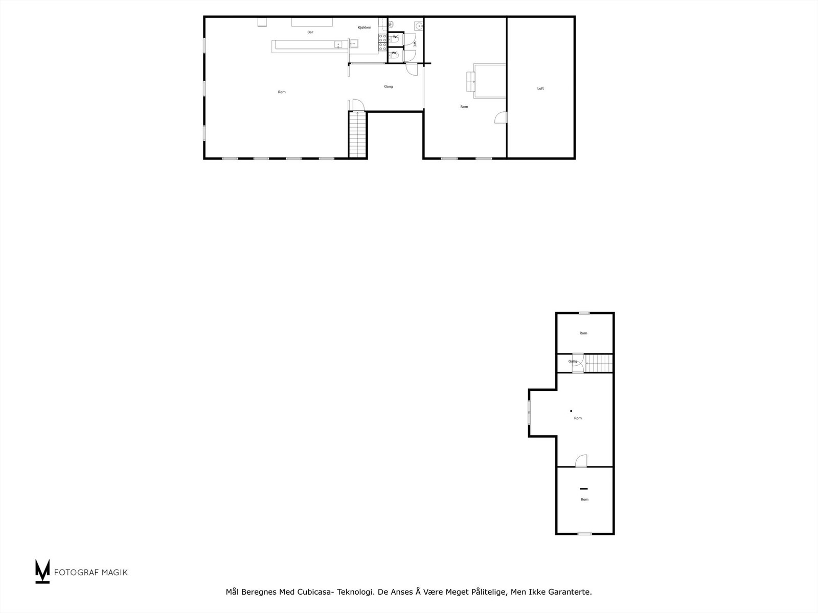 Plantegning 2.etasje låve + garasjebygg Galleribilde
