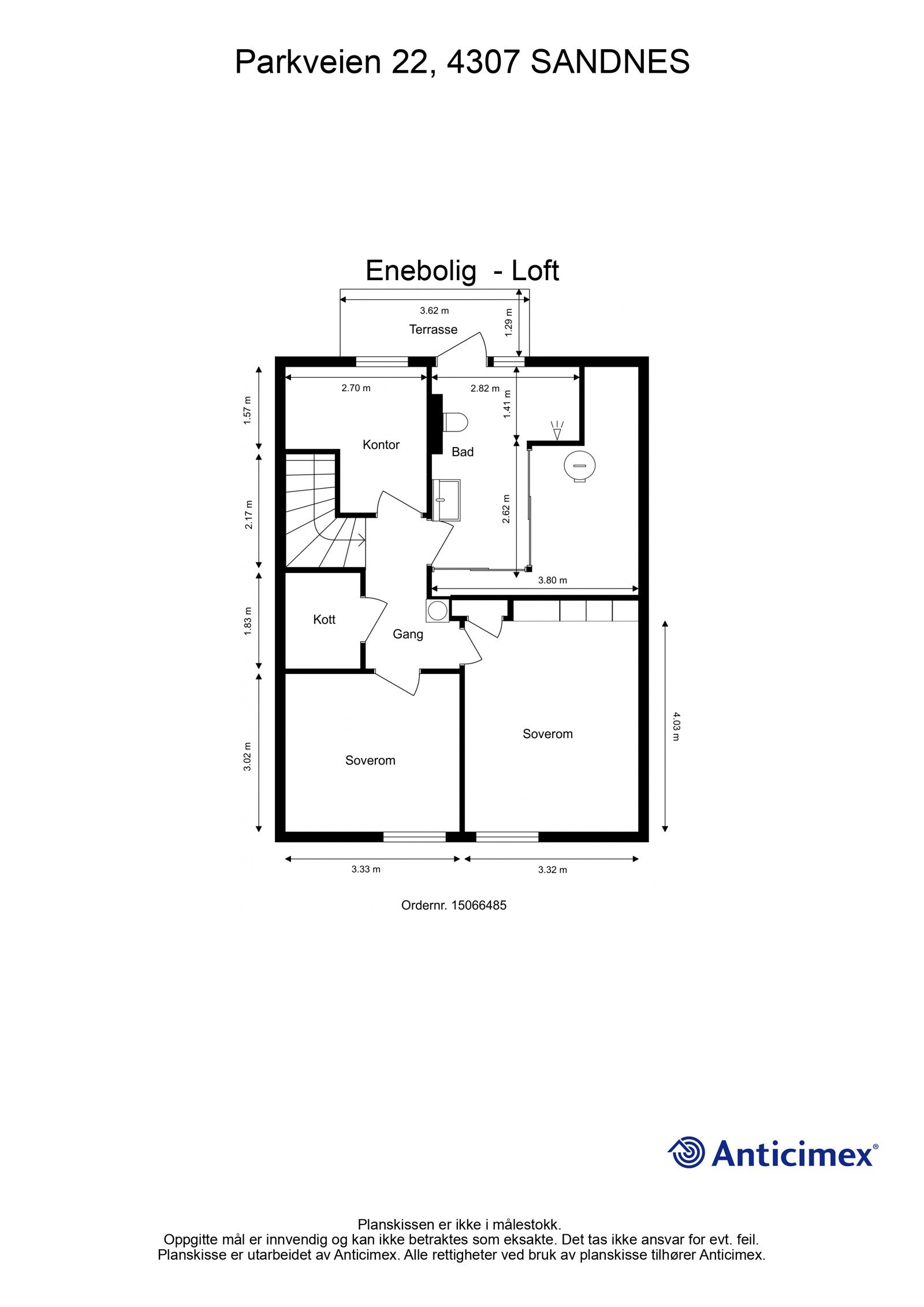 Plantegning - Loft. Galleribilde