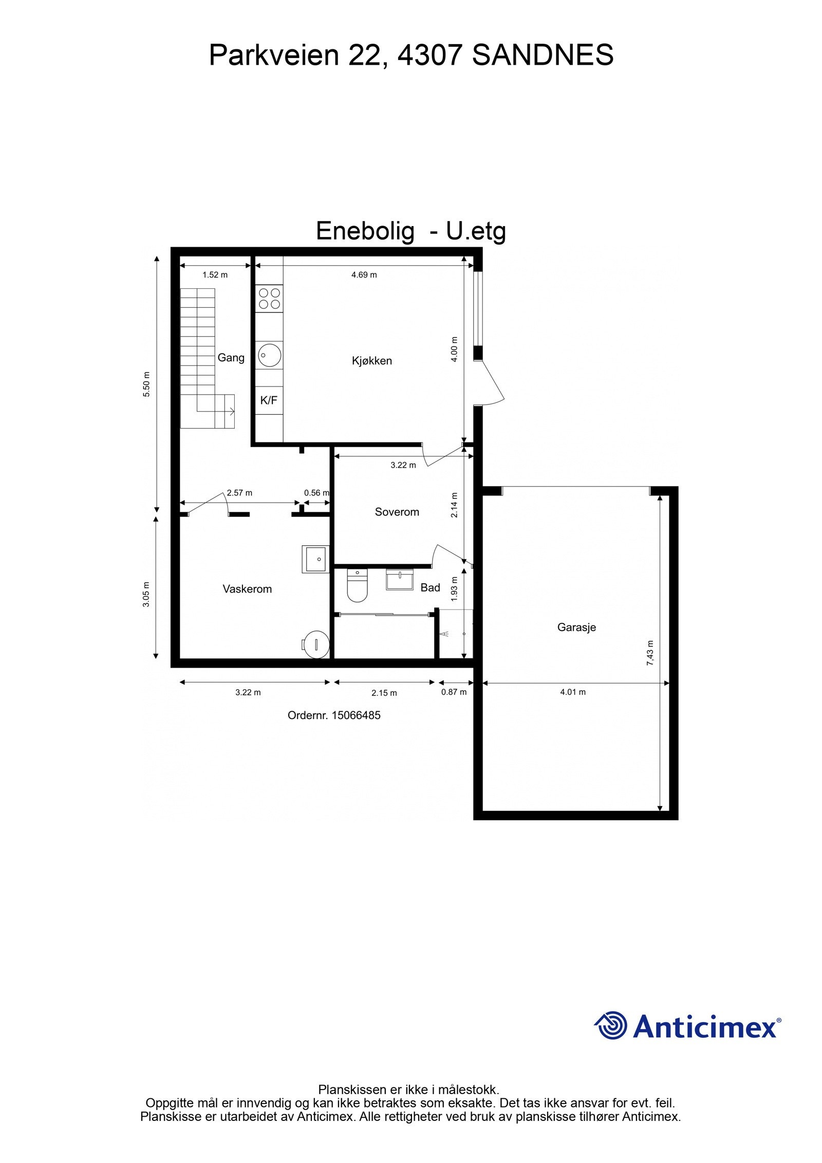 Plantegning - Underetasje. Galleribilde