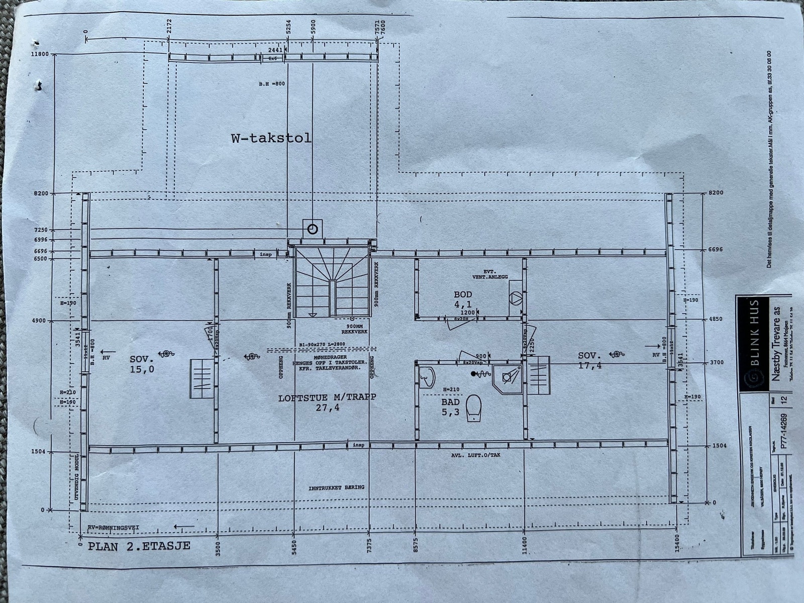 Planløsning andre etasje Galleribilde