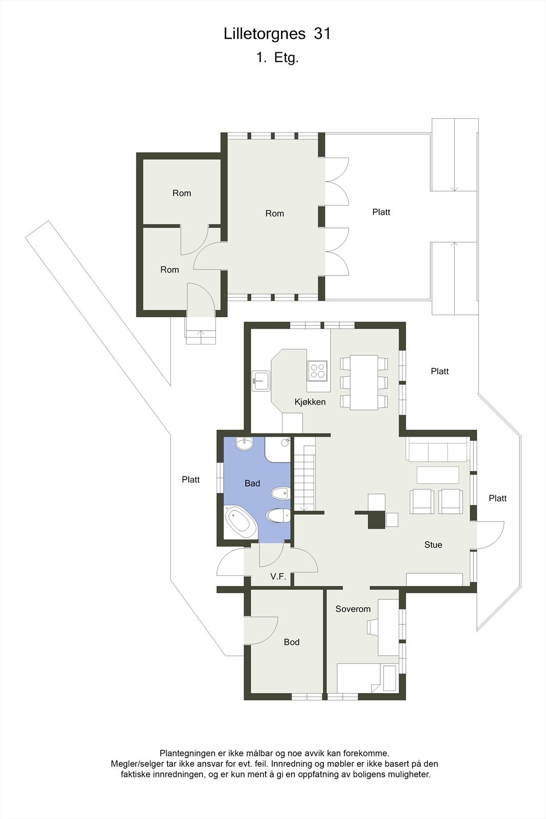 Planskisse 2D - Første etasje Galleribilde