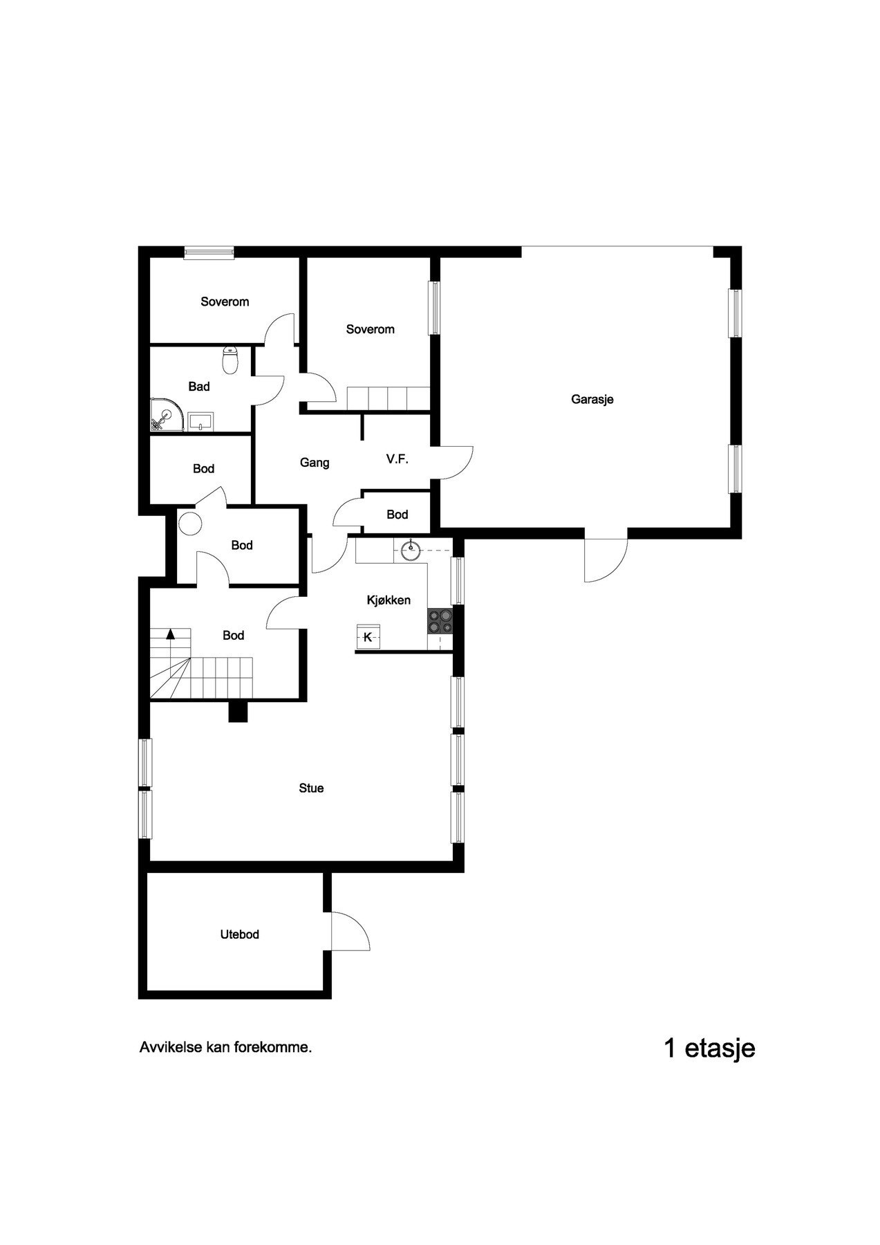 Plantegning, underetasje utleiedel Galleribilde
