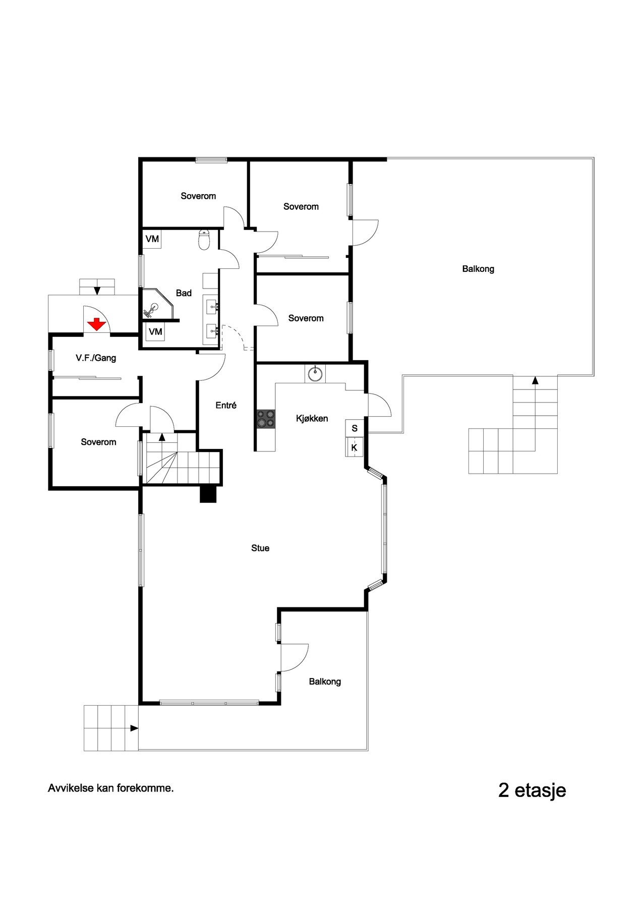 Plantegning, hovedetasje Galleribilde