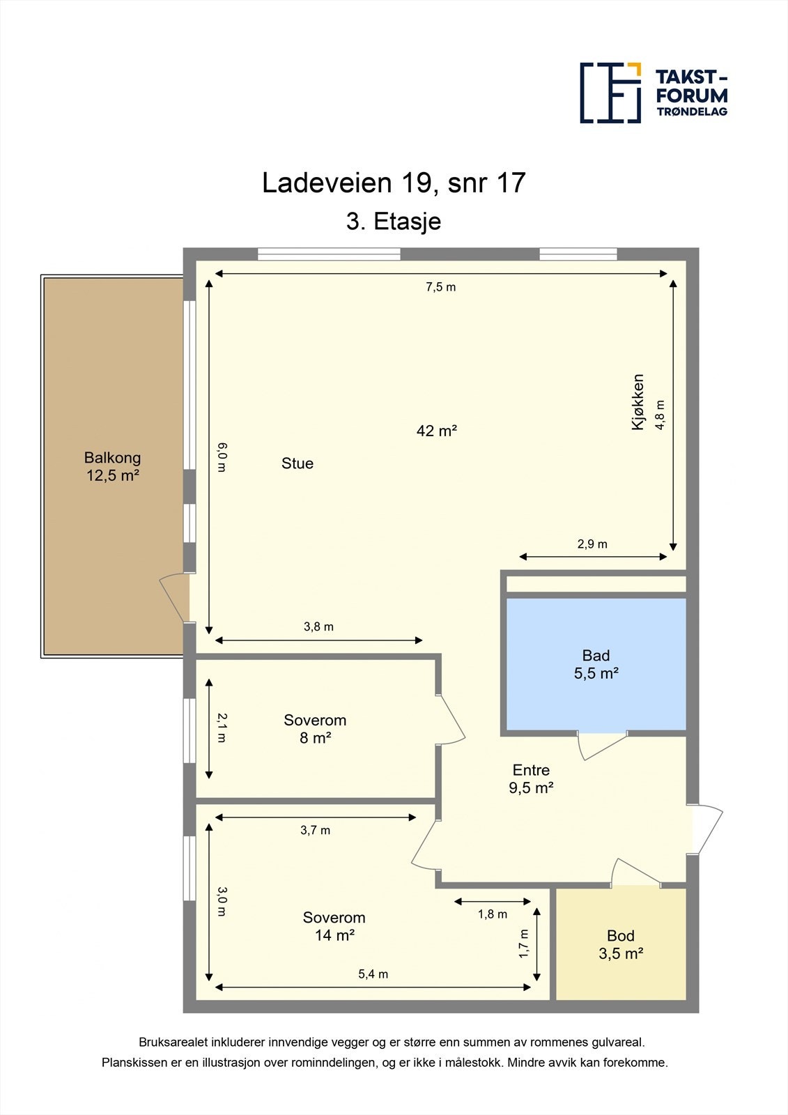 Ta en titt på planskissen og gjør deg kjent med romfordelingen! Galleribilde