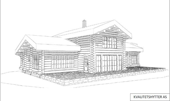 Alternativ hytte- laft fasade syd-vest Galleribilde