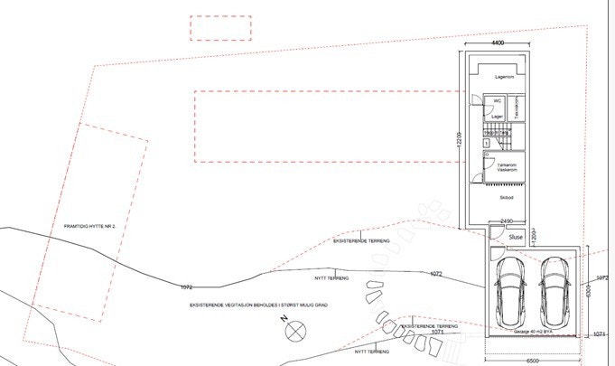 Godkjent hytteprosjekt plan underetasje og garasje Galleribilde