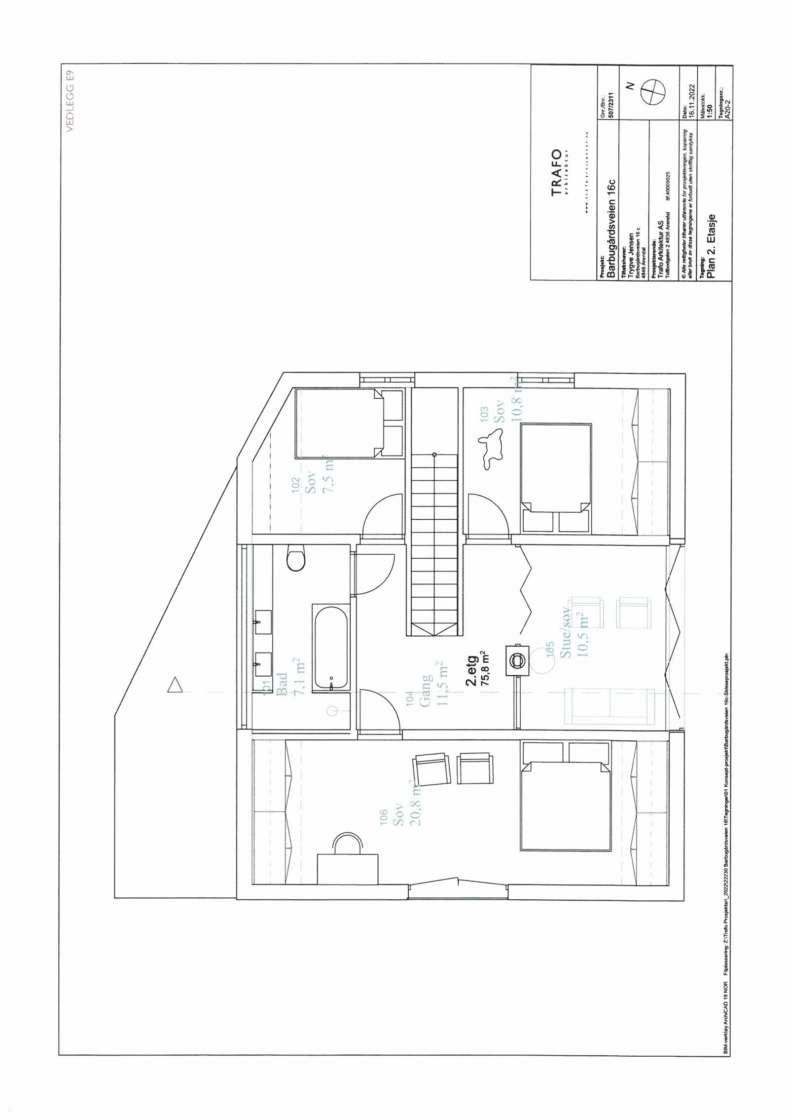 Plantegning 2.etg. Galleribilde