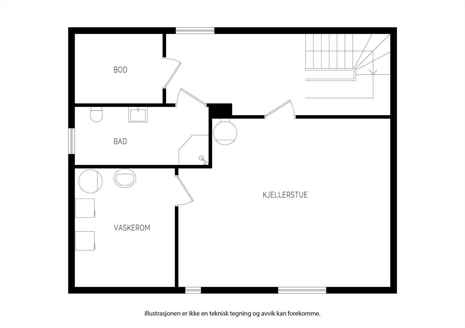Plantegning underetasje Galleribilde
