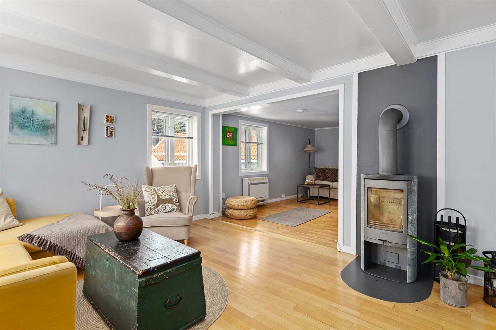 Peis i stue gir lun og god varme på vinterstid Galleribilde