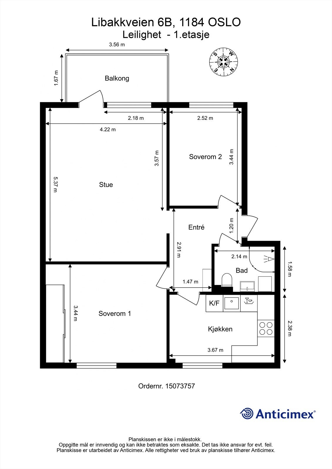 Plantegning - Libakkveien 6B Galleribilde