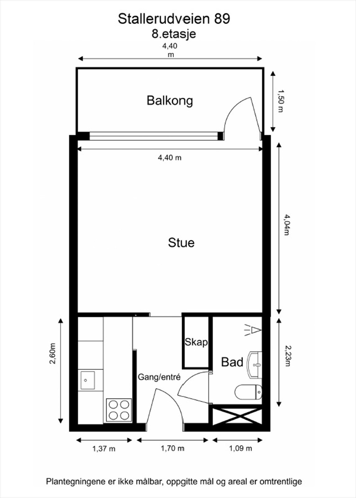 Målsatt plantegning Galleribilde