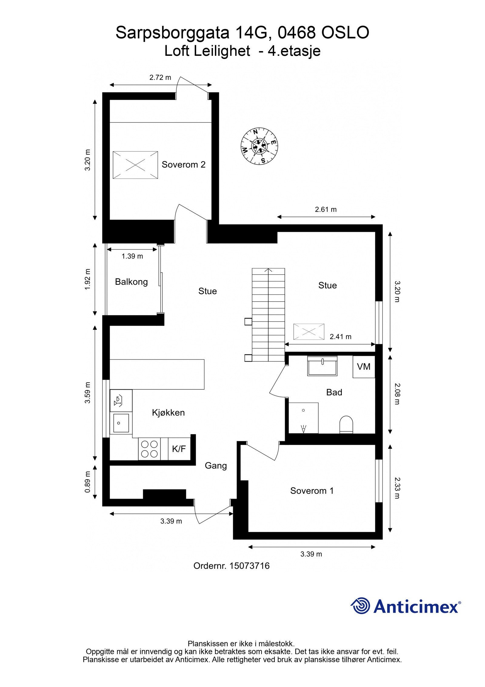 Plantegning 4. etasje. Galleribilde