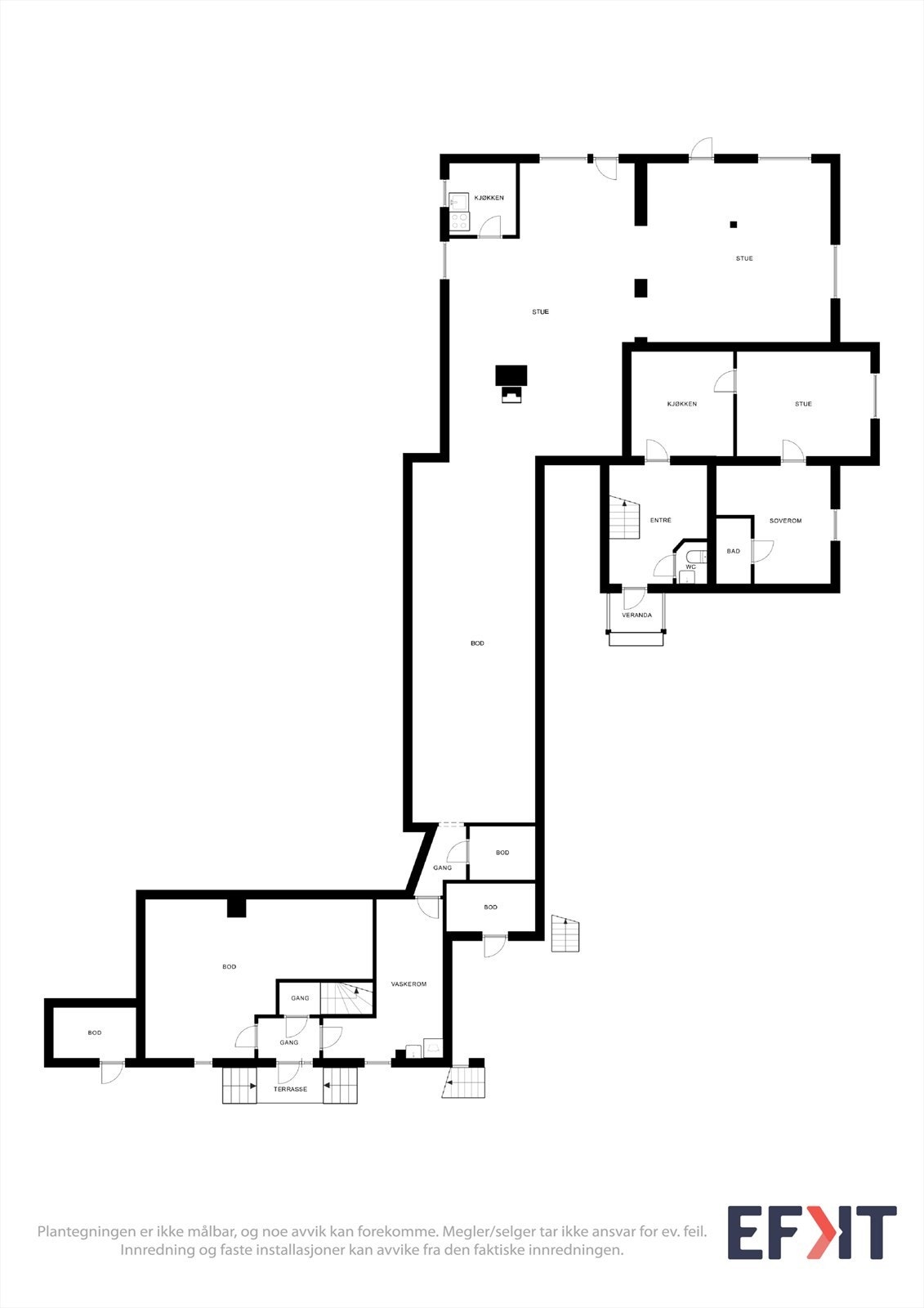 Plantegning, 1.etasje av Forretningslokaler og hybel Galleribilde