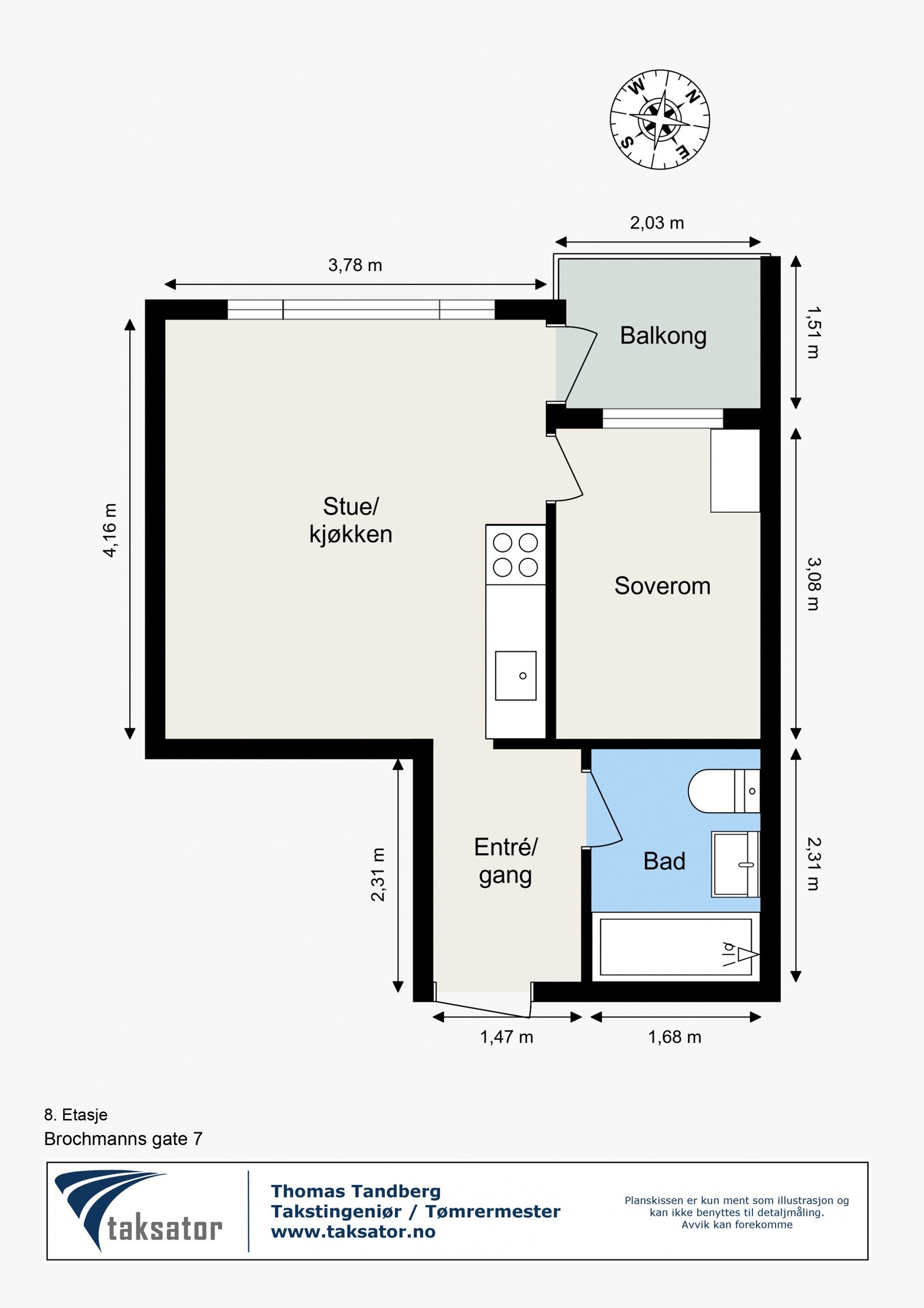 Målsatt planskisse Galleribilde