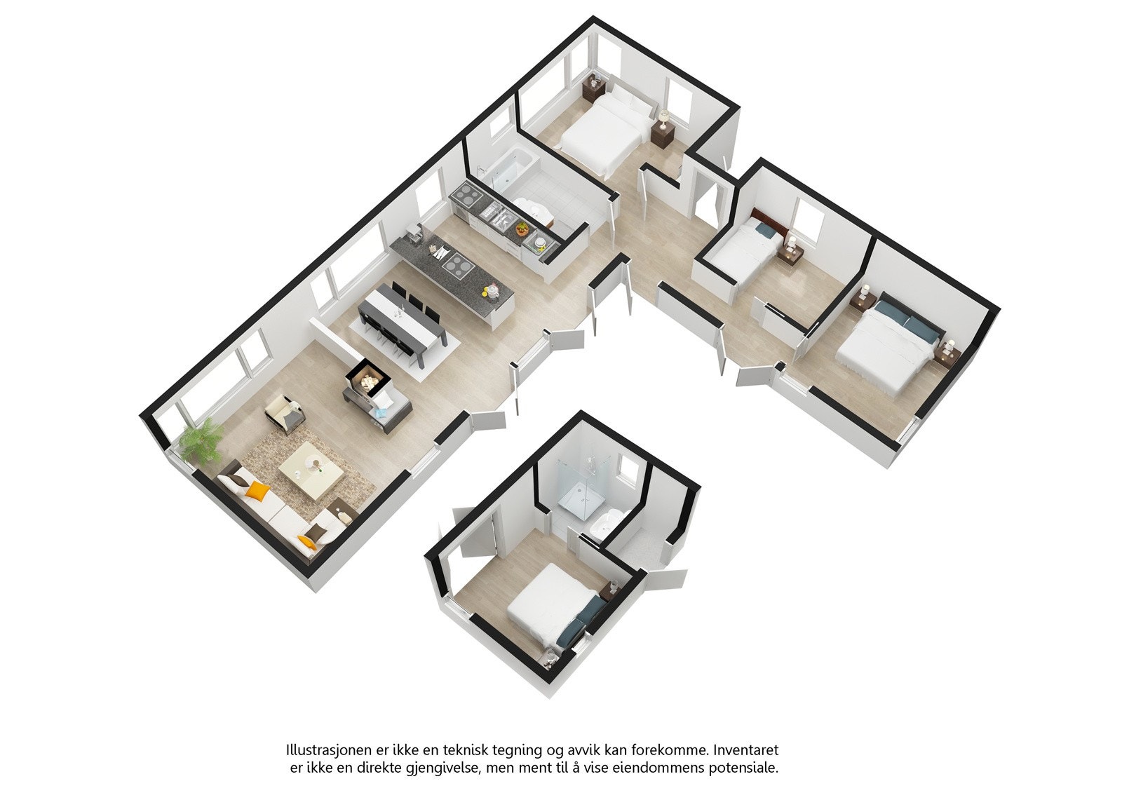 Plantegning hytte + anneks. Galleribilde