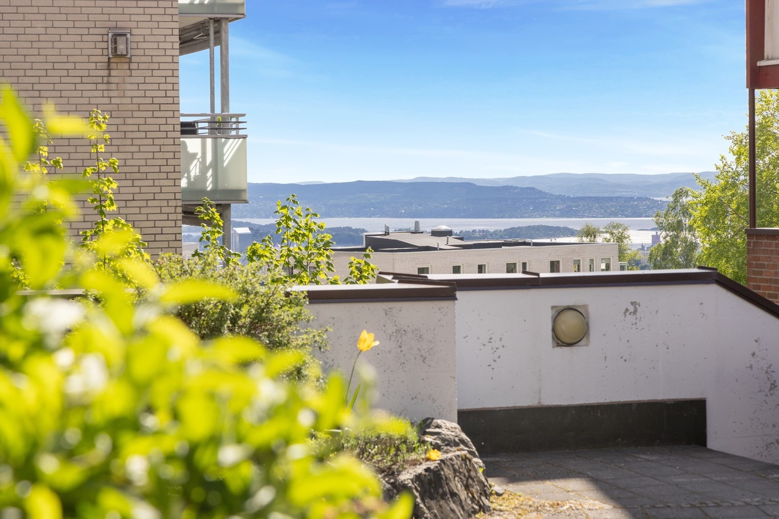 Fra hagen har du fantastisk utsikt mot Oslofjorden. Galleribilde