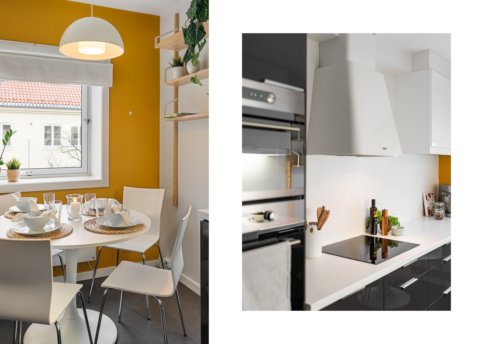 Her får man rikelige med lagringsplass i flere over- og underskap, og det er godt med benkeplass for hobbykokken. Galleribilde
