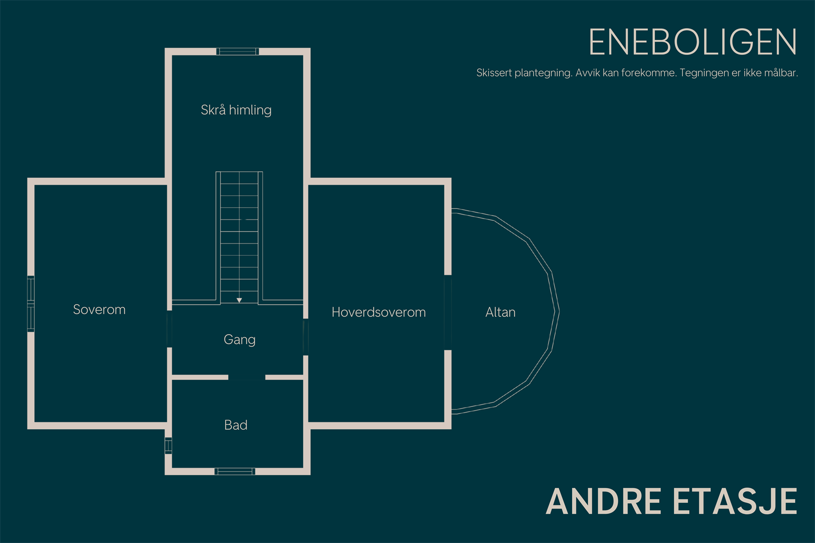 Plantegning av andre etasje. Galleribilde