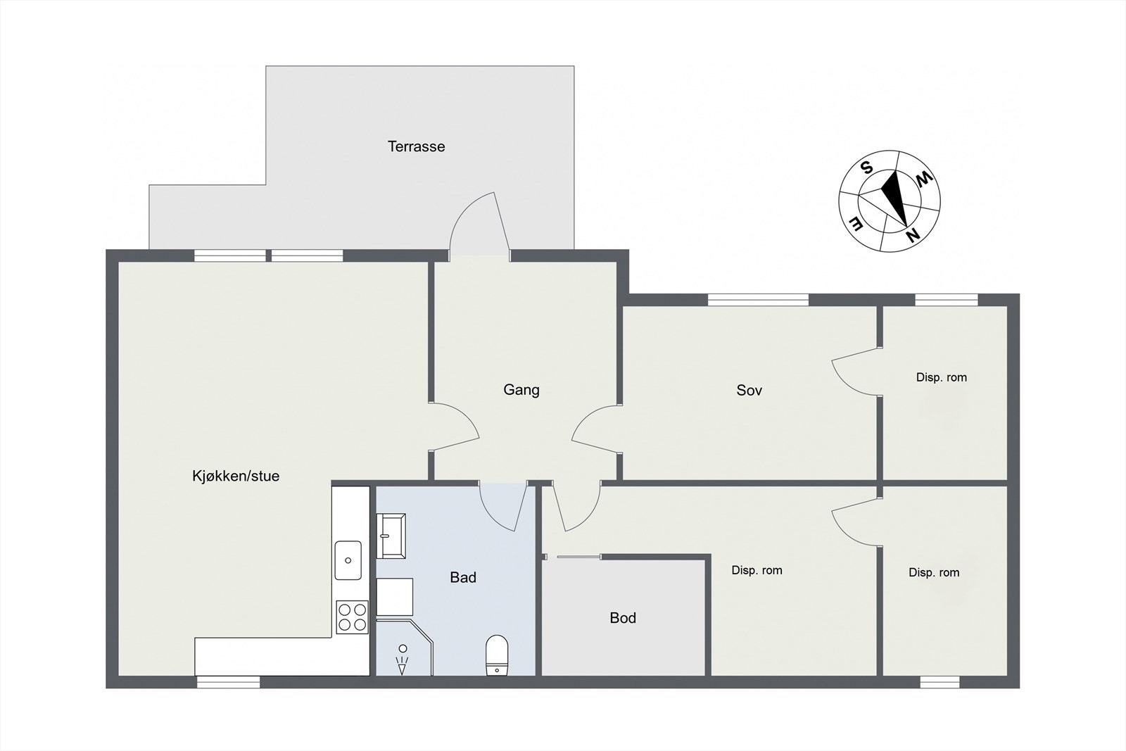 Planskisse leilighet nede Galleribilde