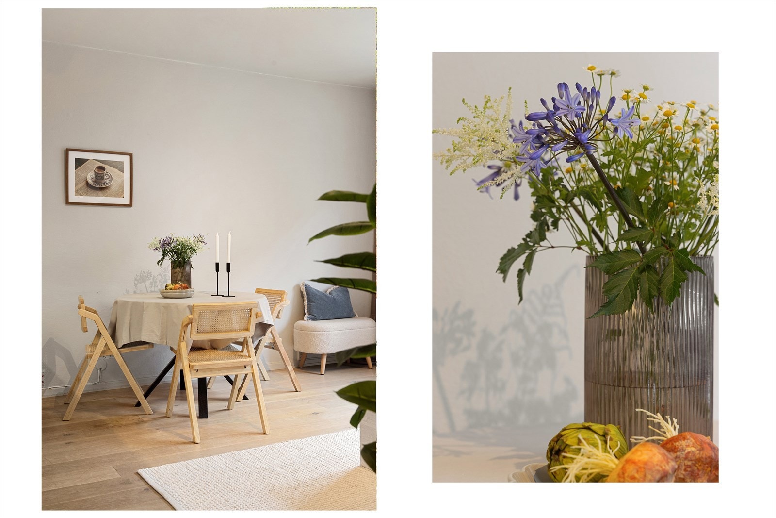 Naturlig plassering av spisebordet ved kjøkkenet. Galleribilde