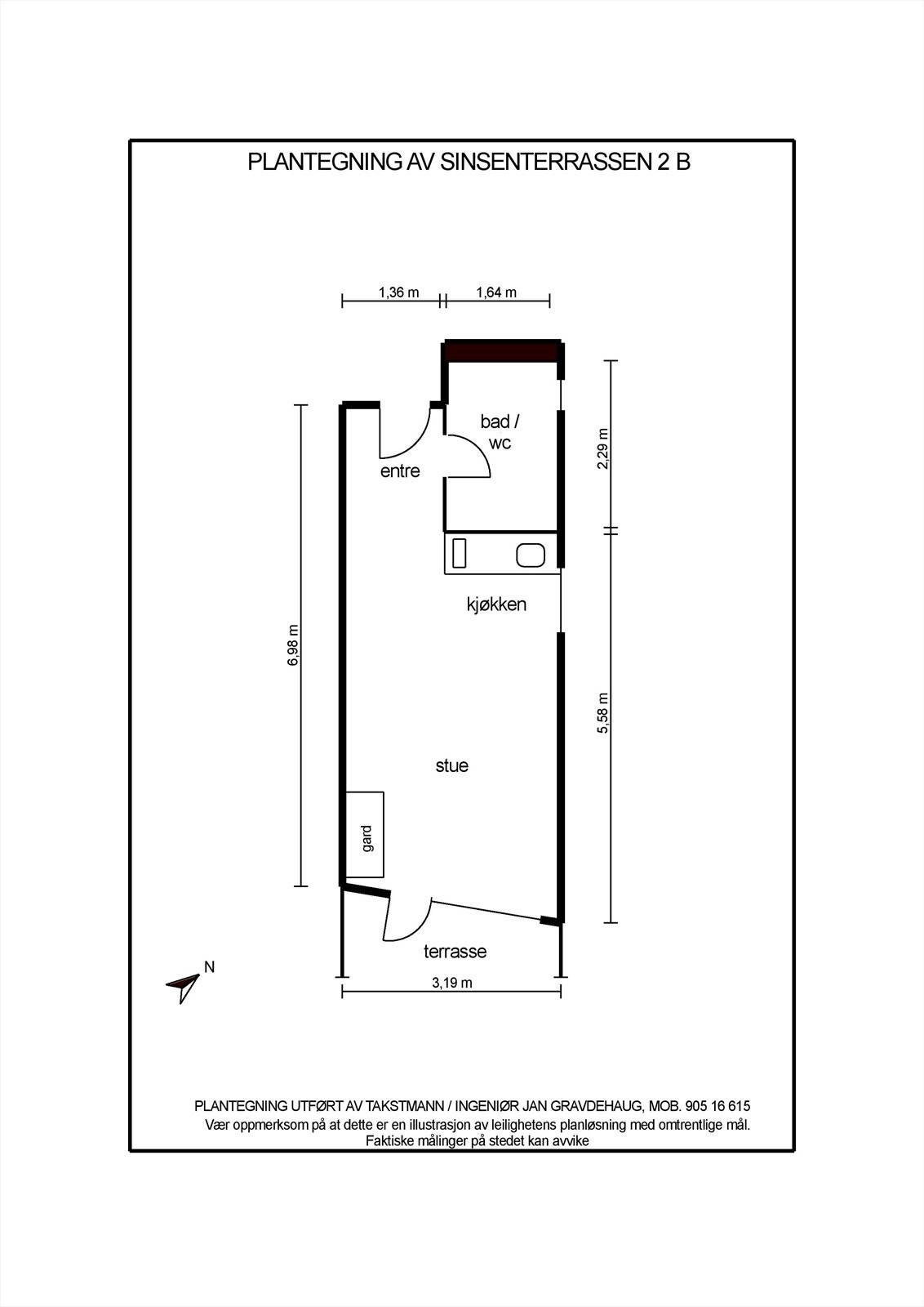 Plantegning Sinsenterrassen 2b - andel 1. Galleribilde