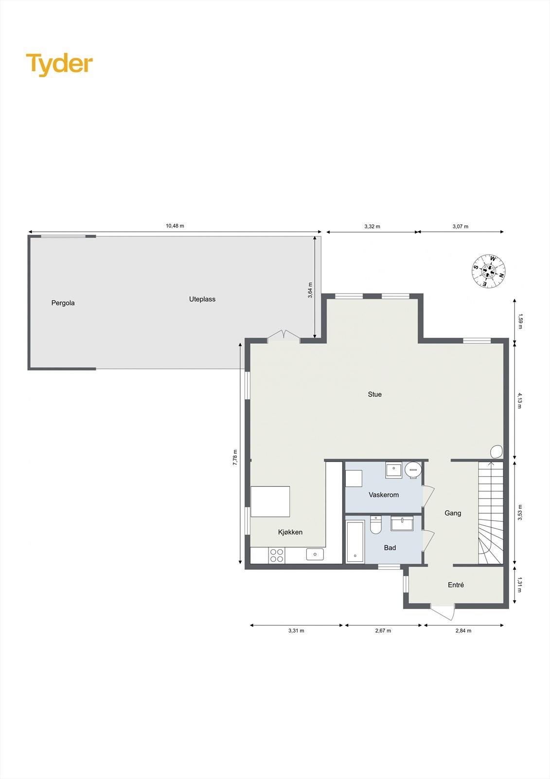 Plantegning 1. etasje Galleribilde
