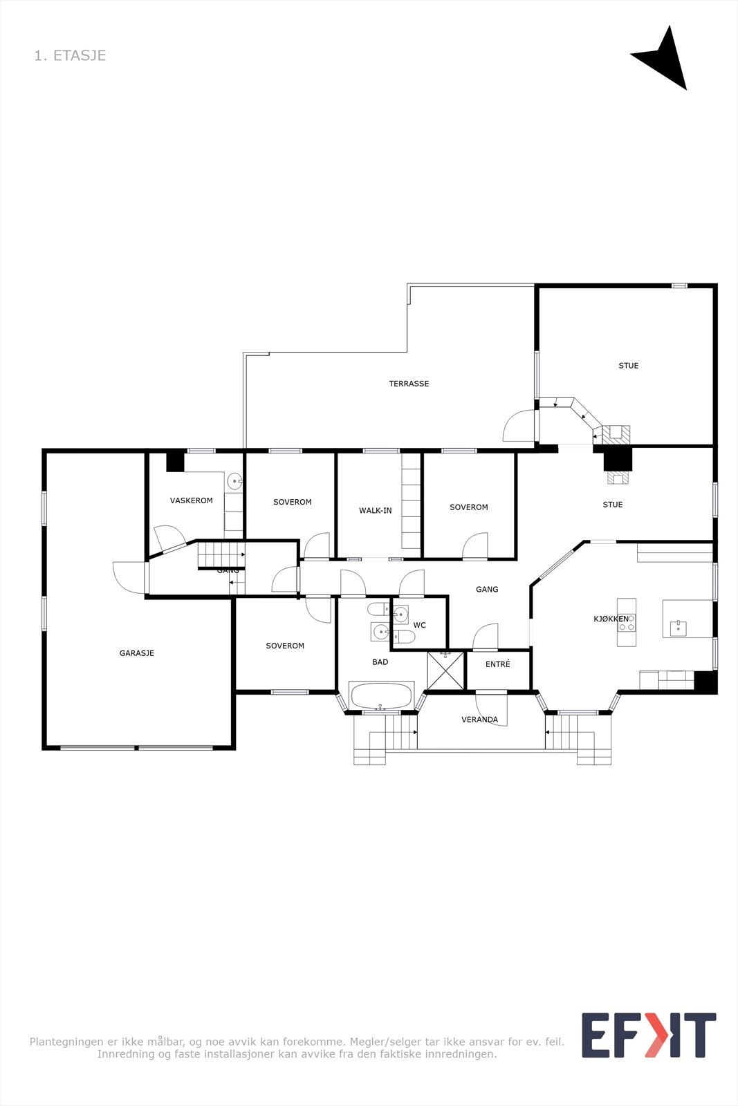 Plantegning 1. etasje Galleribilde