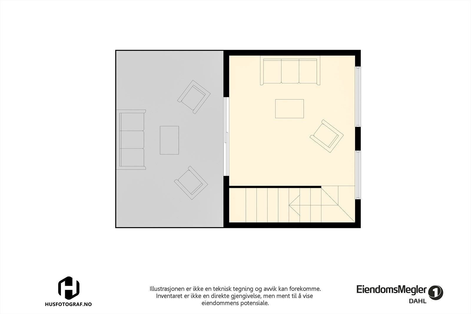 Plantegning plan 3 i boligen Galleribilde