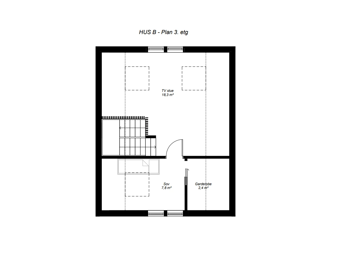Plantegning 3.etasje/ loftsetasje Galleribilde
