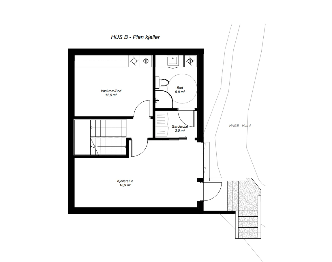 Plantegning underetasje Galleribilde