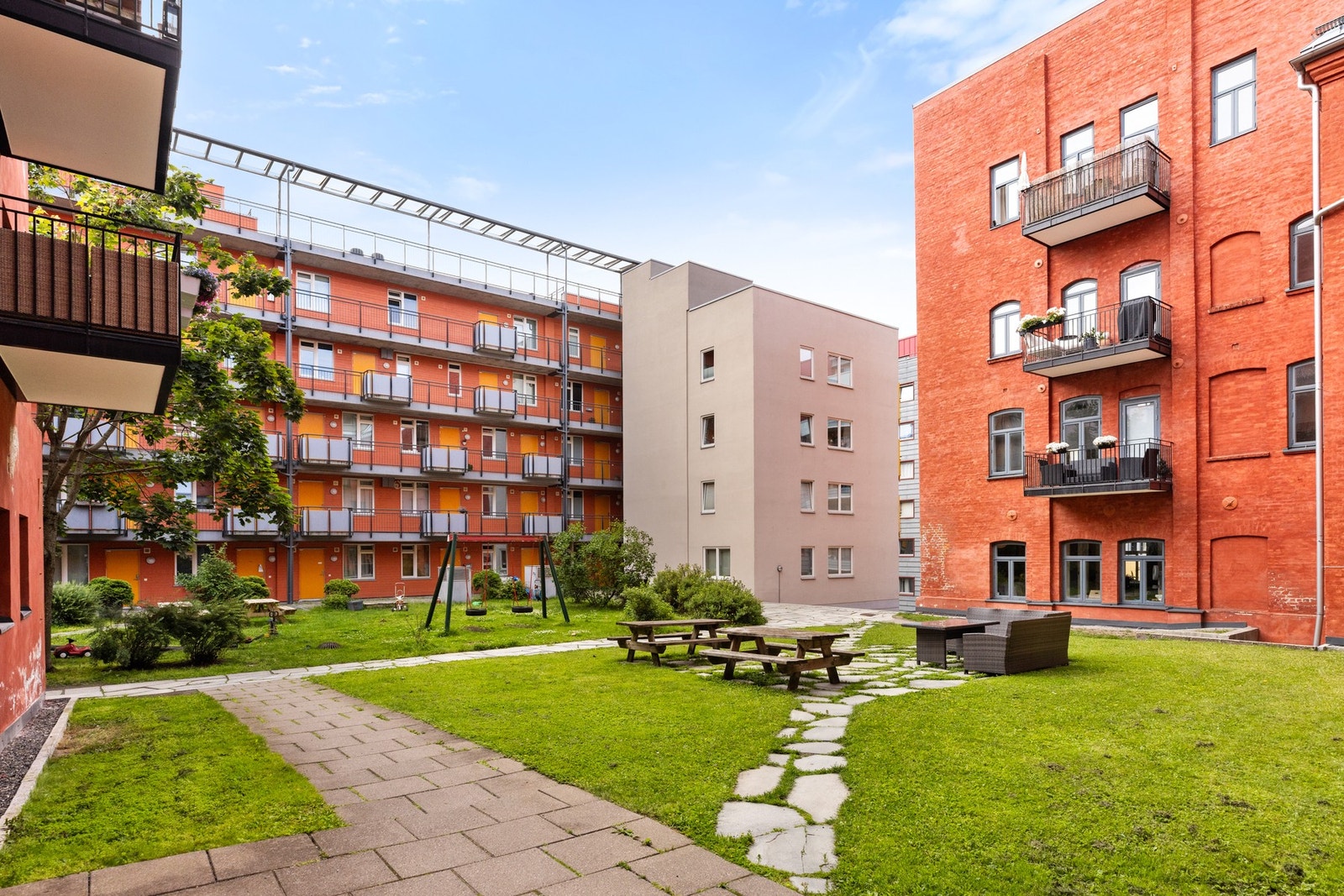 Borettslaget har en flott indre bakgård. Galleribilde