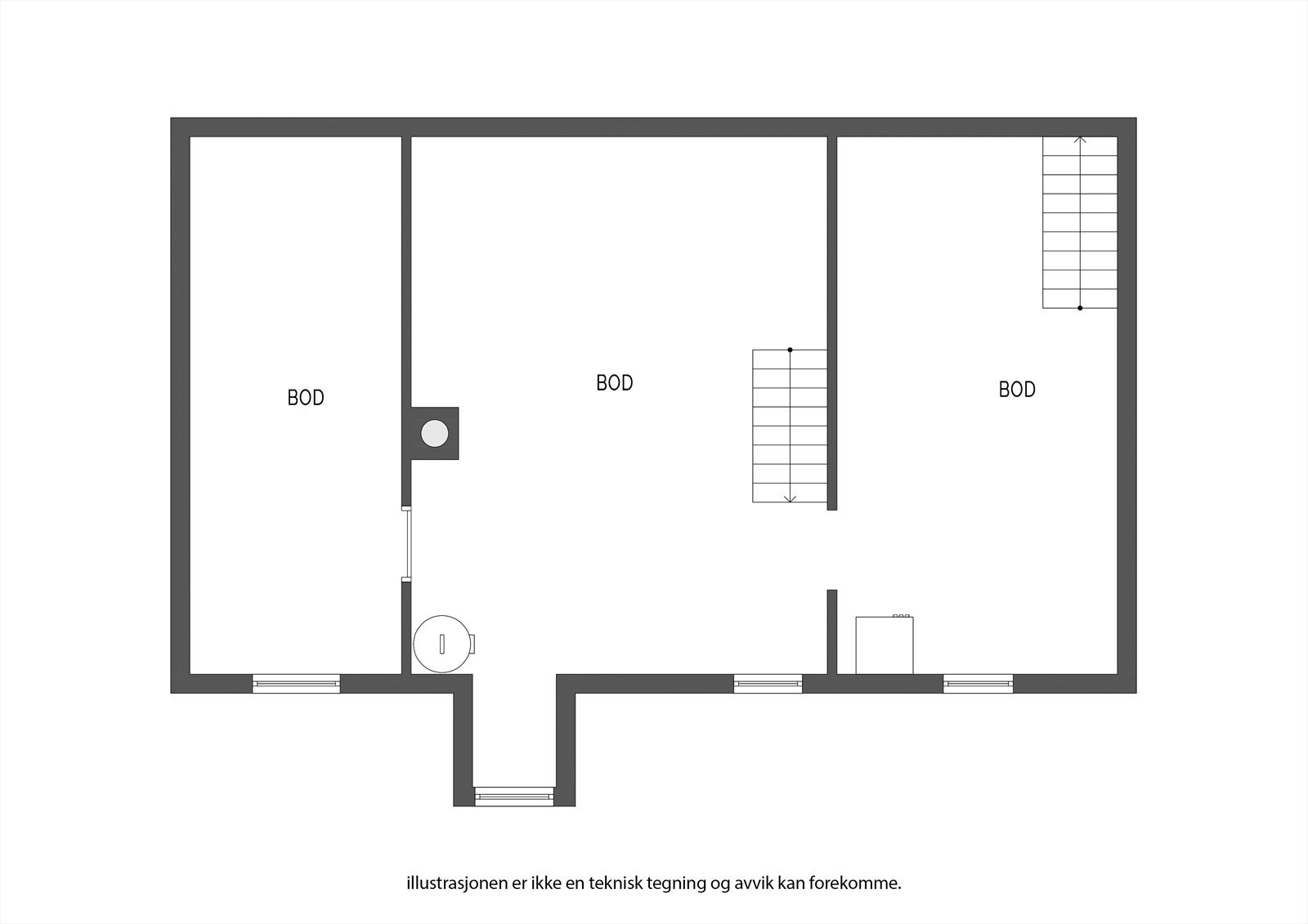 Plantegning kjeller. Galleribilde