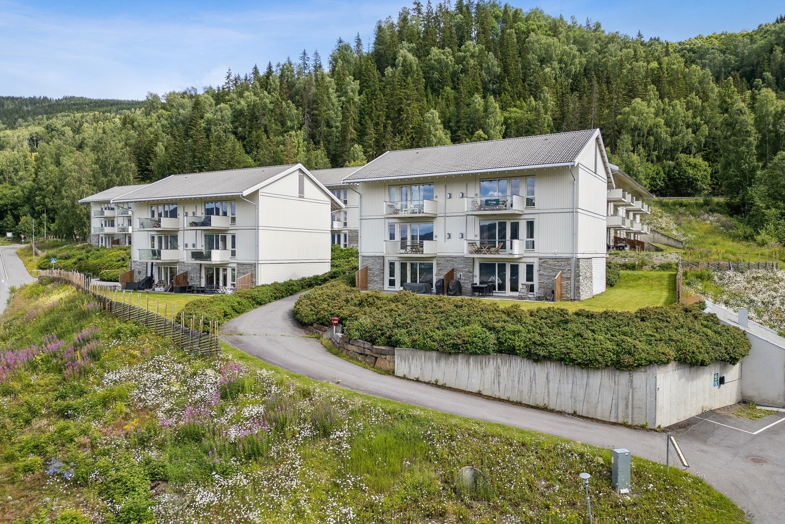 Med gode solforhold tilbyr tomten en idyllisk setting. Galleribilde