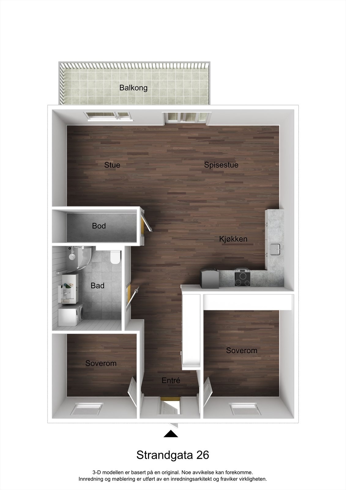 Planskisse leilighet. Galleribilde