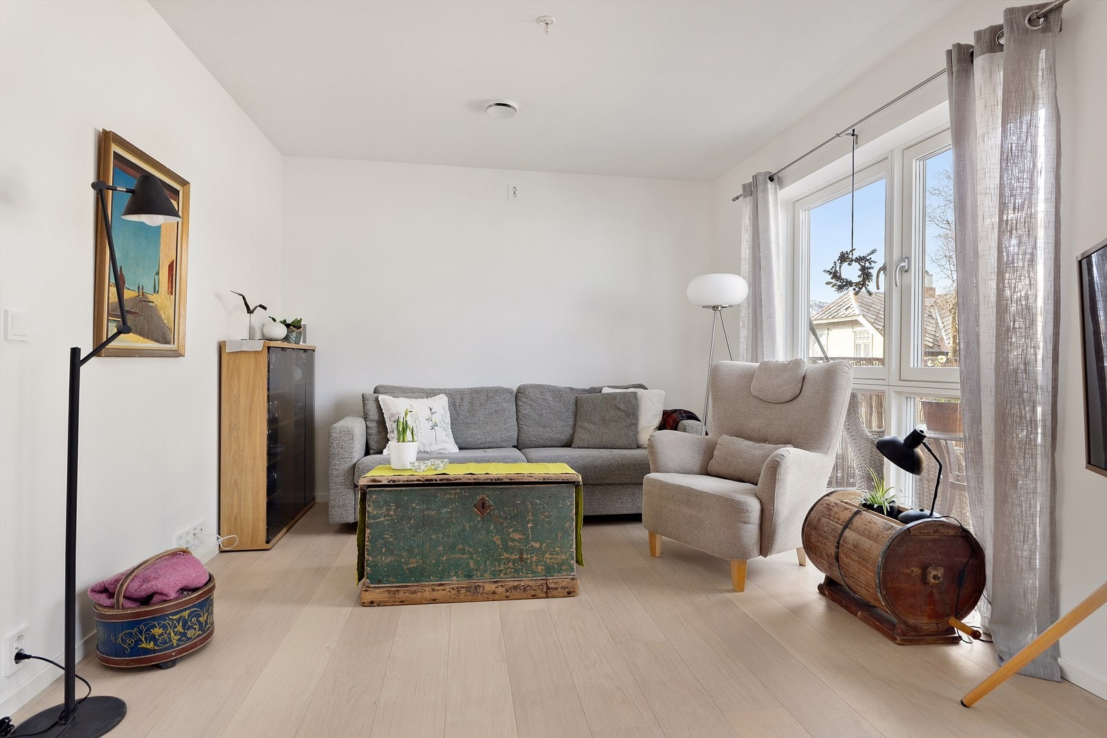 Velkommen inn i leilighetens stue. Galleribilde