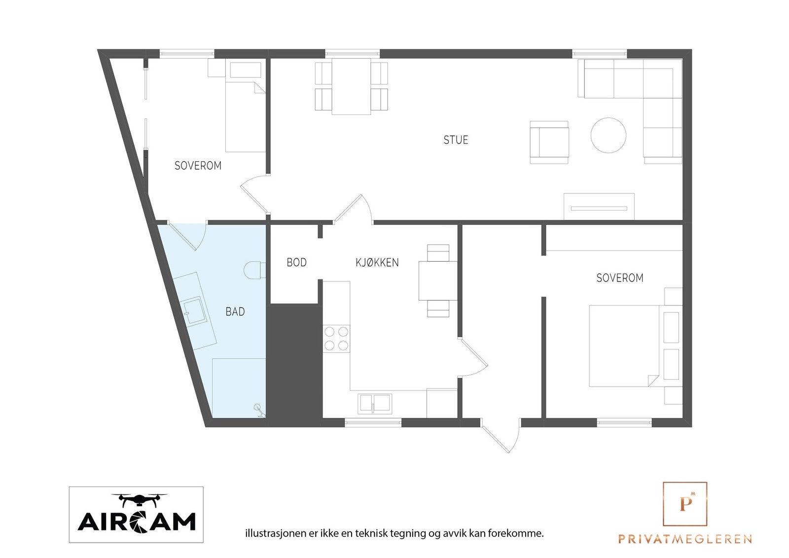 Plantegning illustrasjon 1. etasje Galleribilde