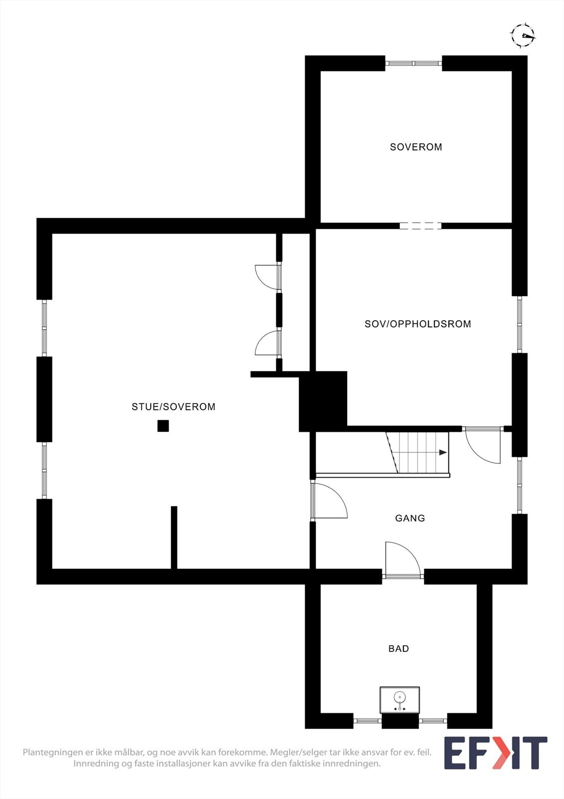 Plantegning 2. etg. våningshus Galleribilde
