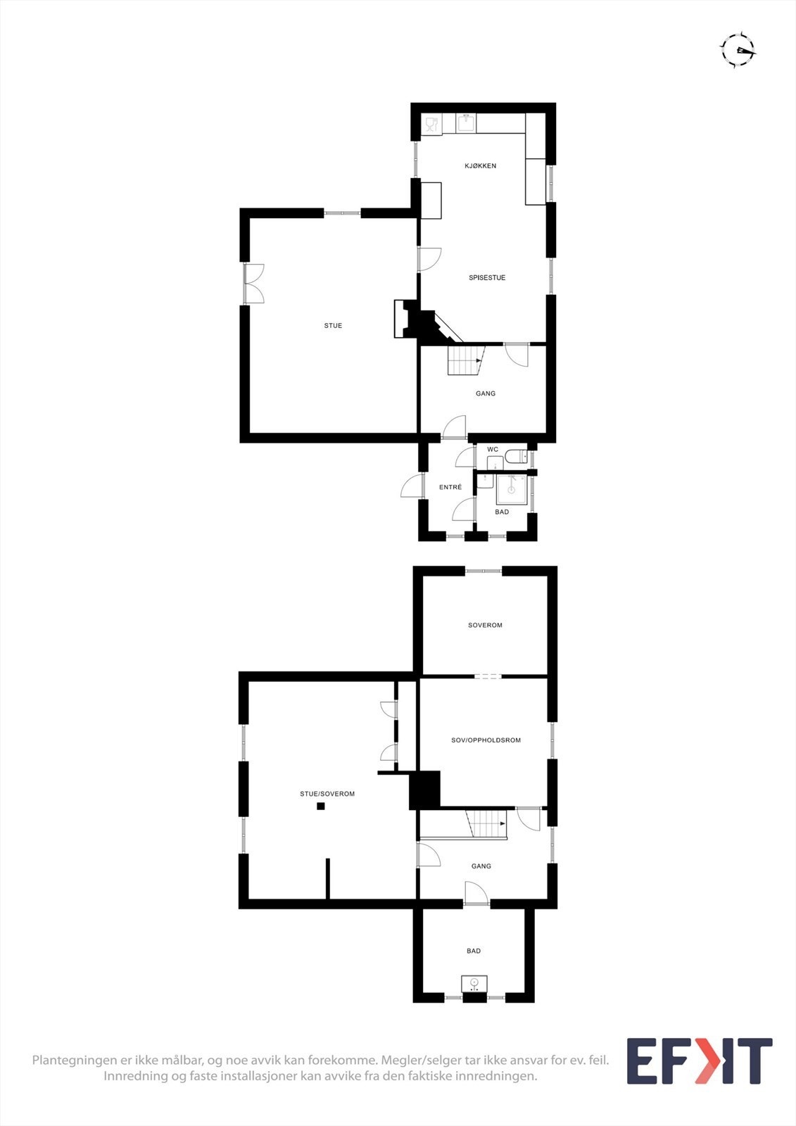 Plantegning begge plan Galleribilde